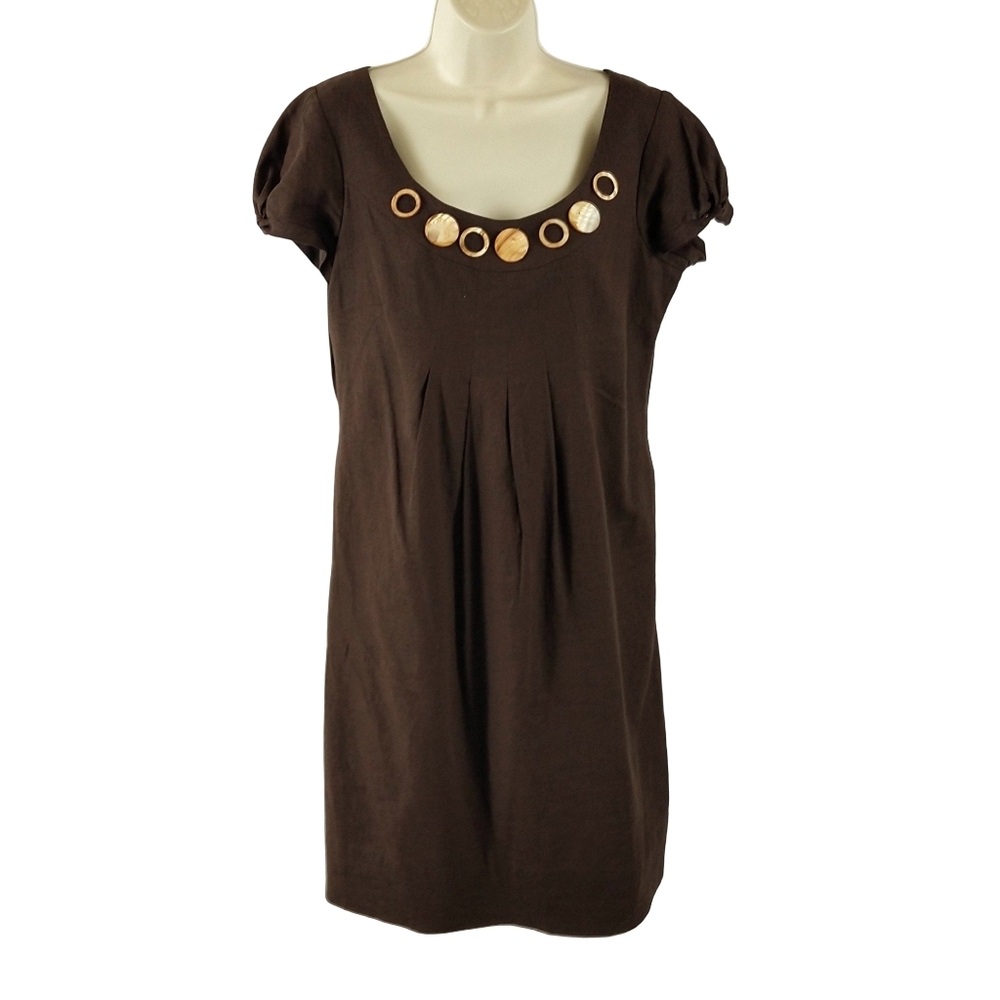 Brown Short Sleeve Women's Dress
